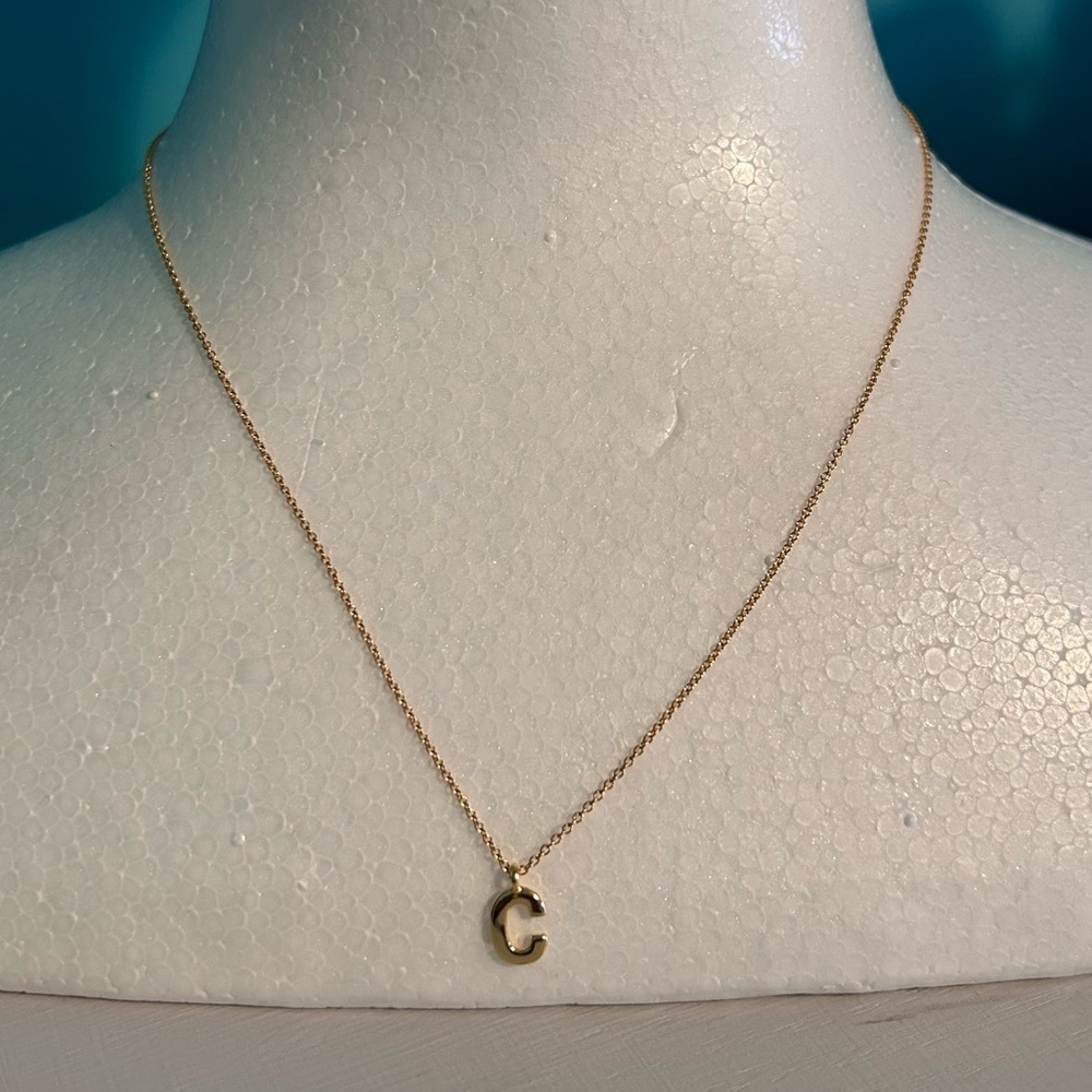 Athena Designs C Initial Gold Necklace